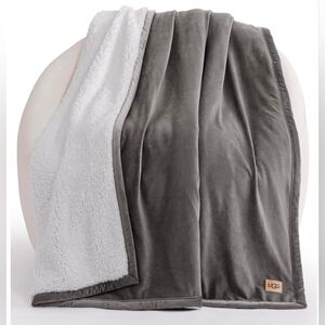 UGG Charcoal Bliss Plush Blanket 50x70, Ready To Gift, New